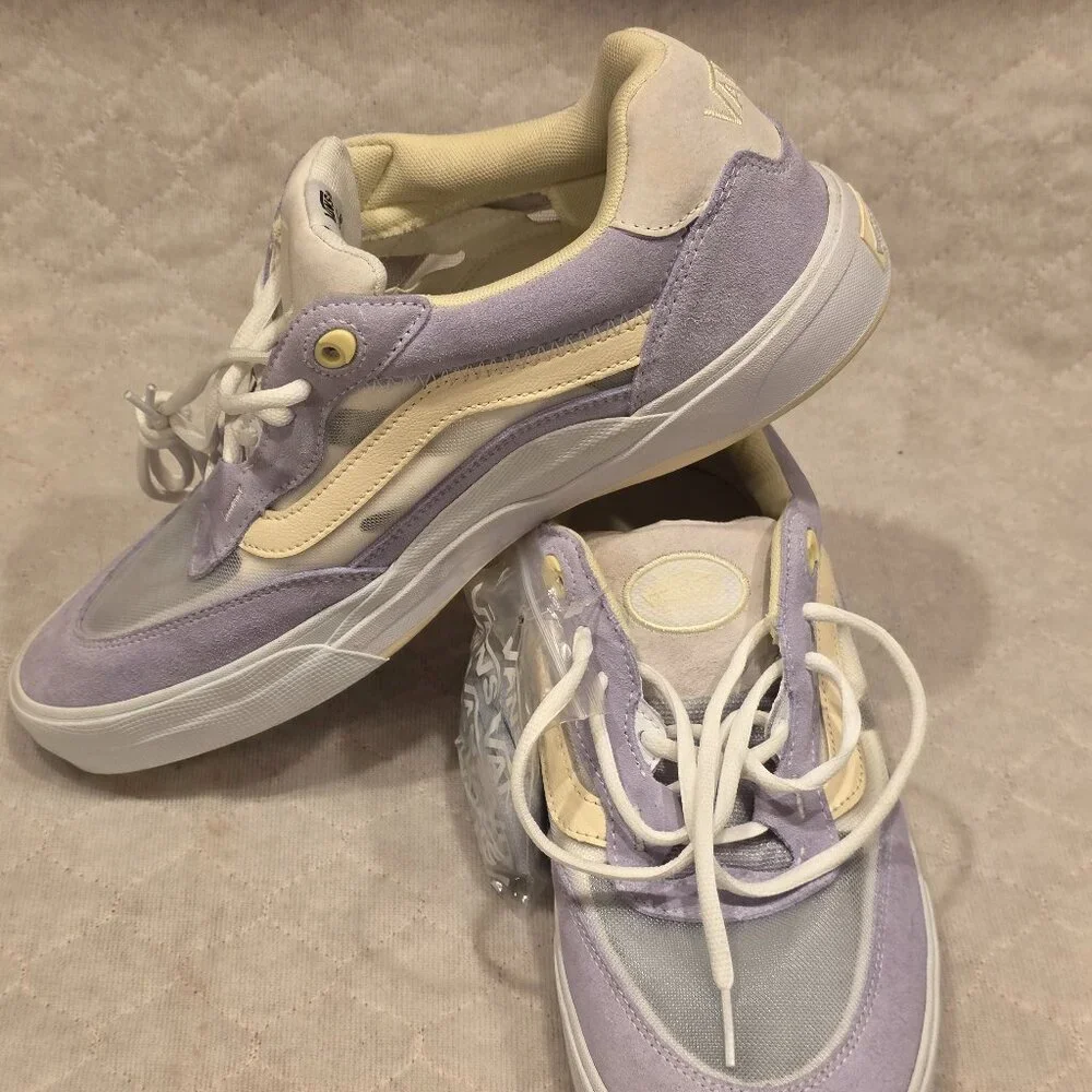 Vans Men's 13 Wayvee Pastel Yellow/Dusty Blue White Suede Mesh - VN0A5JIADSB